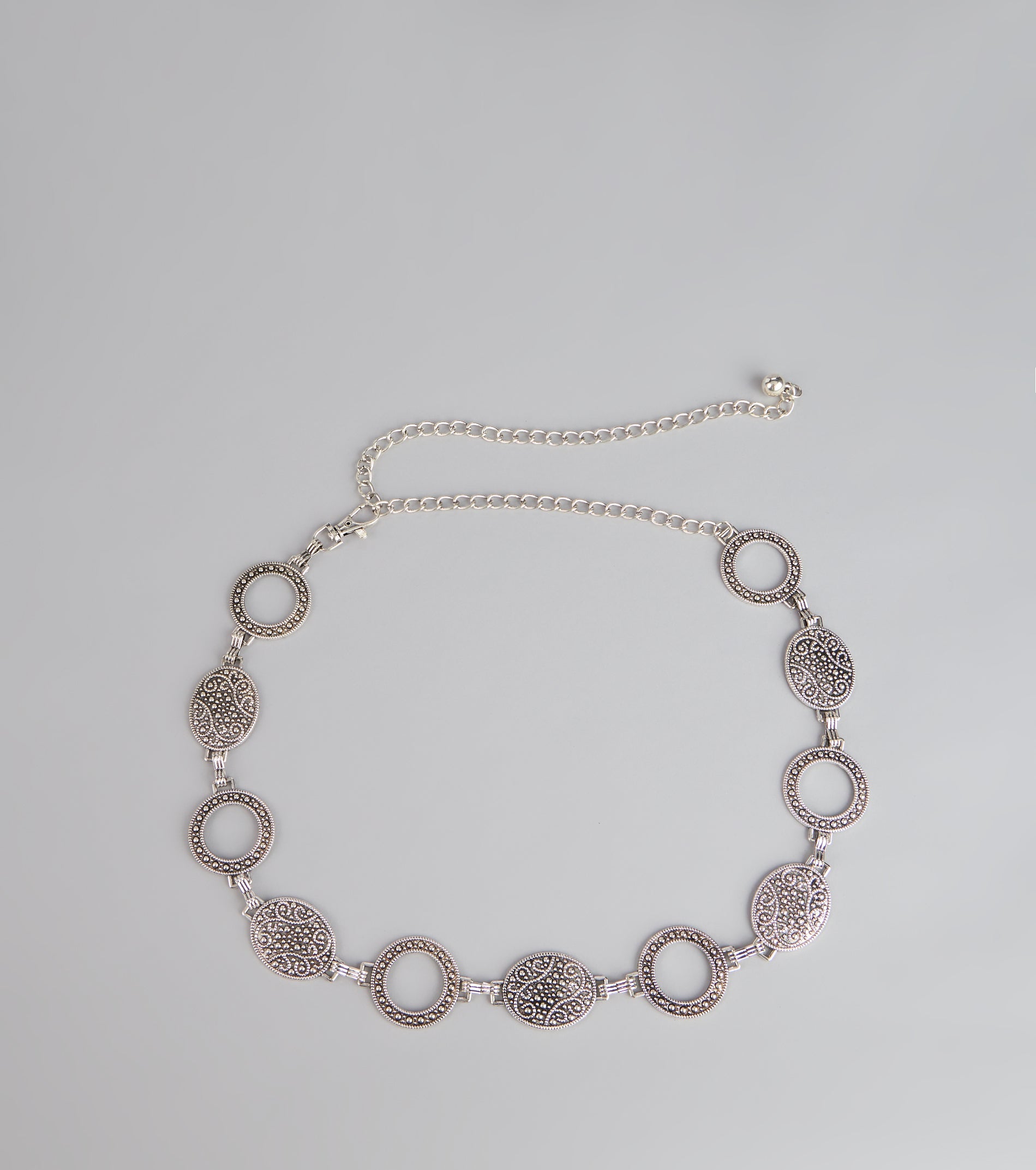 Gilded Era Textured Concho Chain Belt