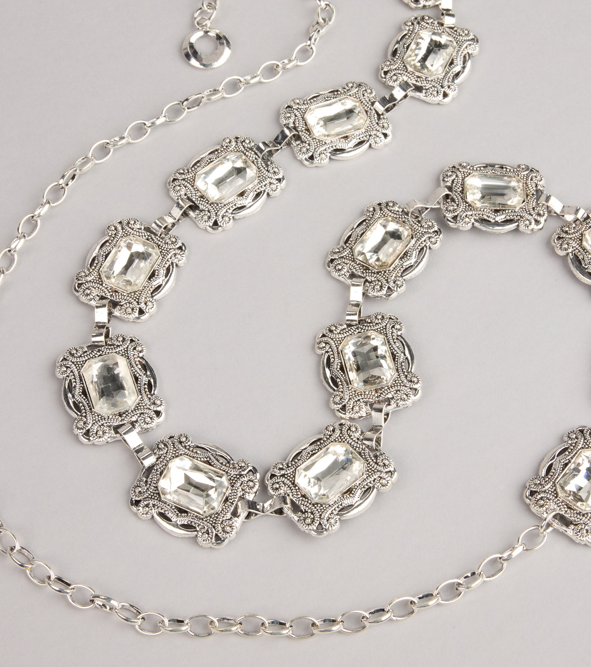 Gem Glow Etched Chain Belt