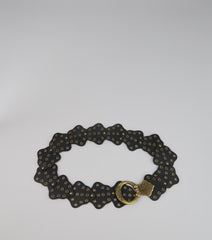 Golden Edge Grommet Medallion Belt