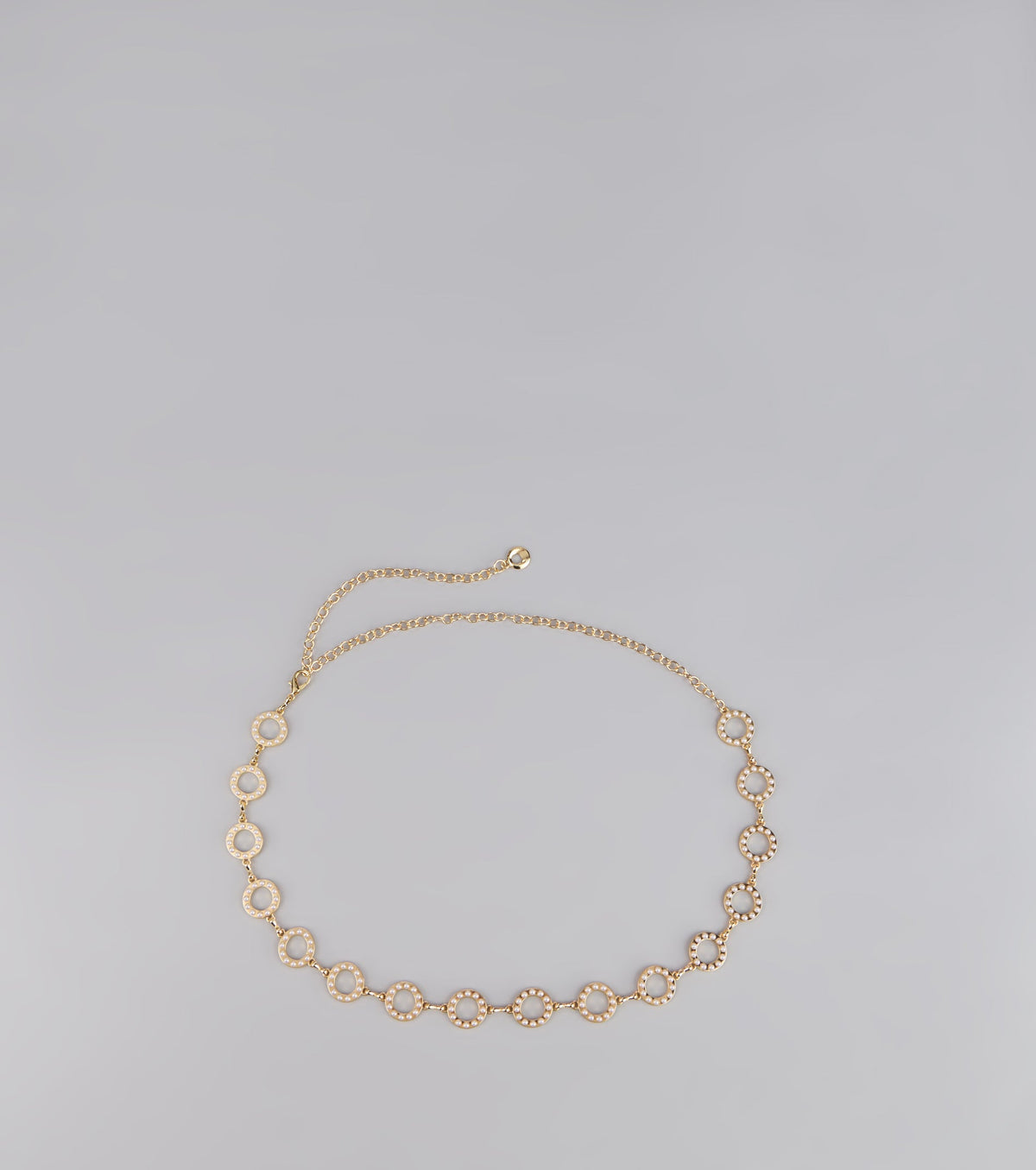 Linked Up Faux Pearl Chain Belt