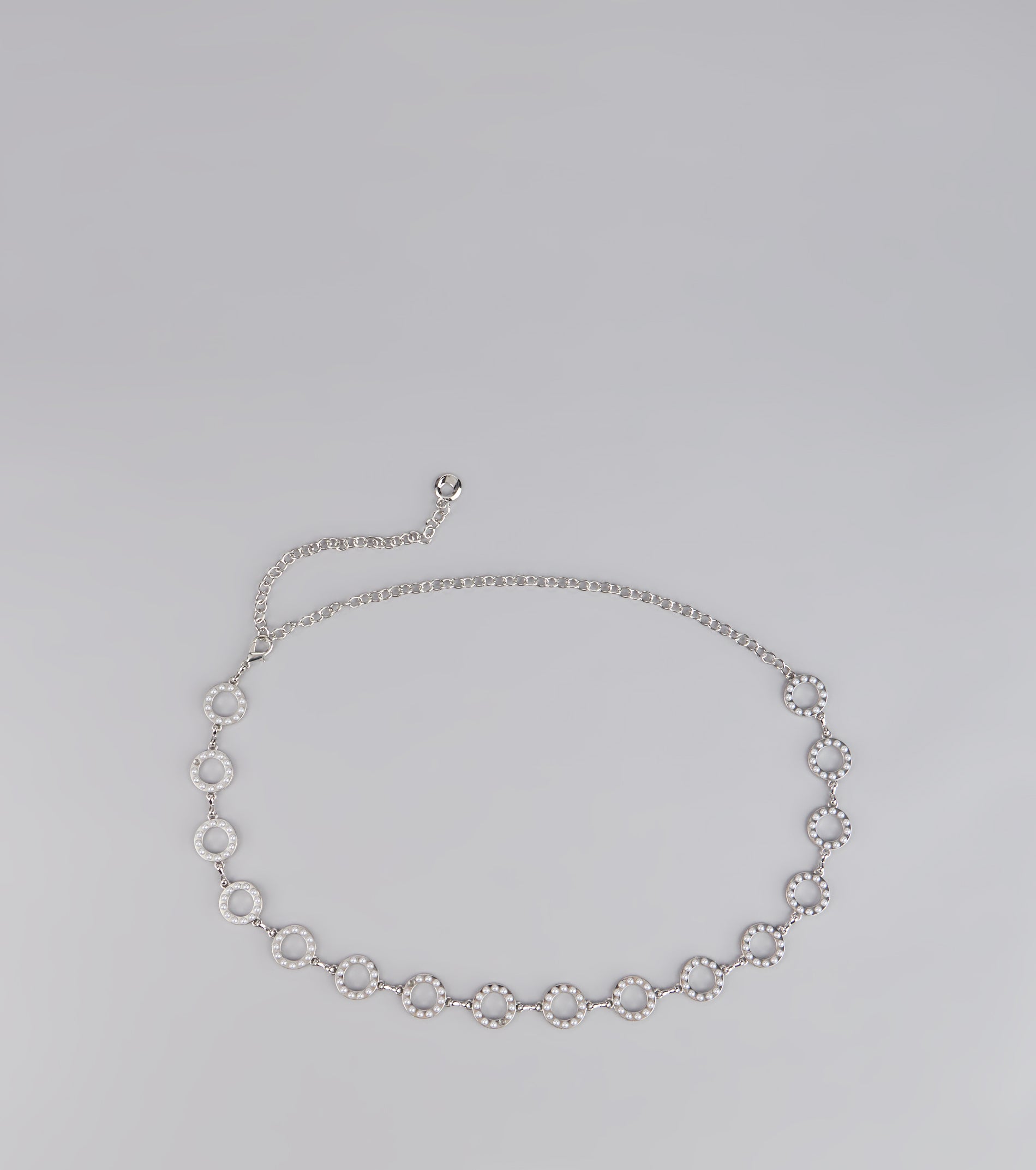 Linked Up Faux Pearl Chain Belt