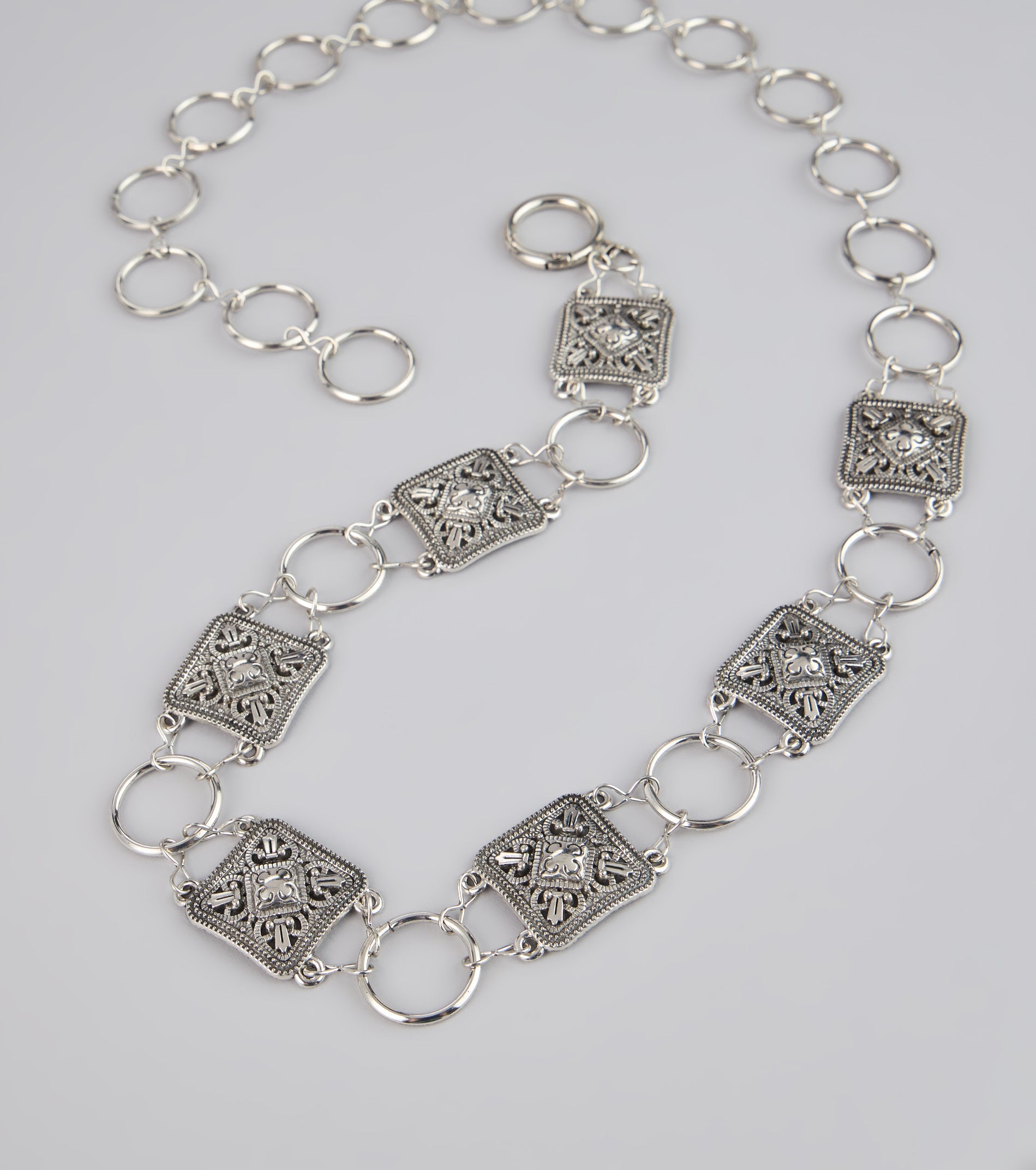 Major Attitude Etched Square Chain Belt