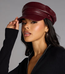 Everyday Edge Faux Leather Cabby Hat