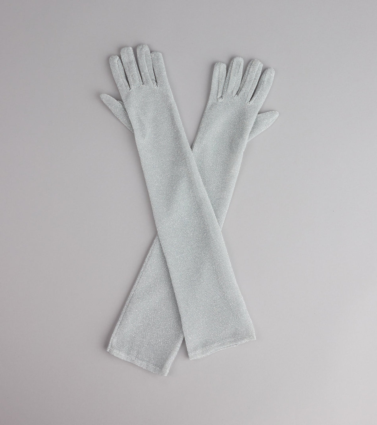 Shine On Glitter Mesh Long Gloves