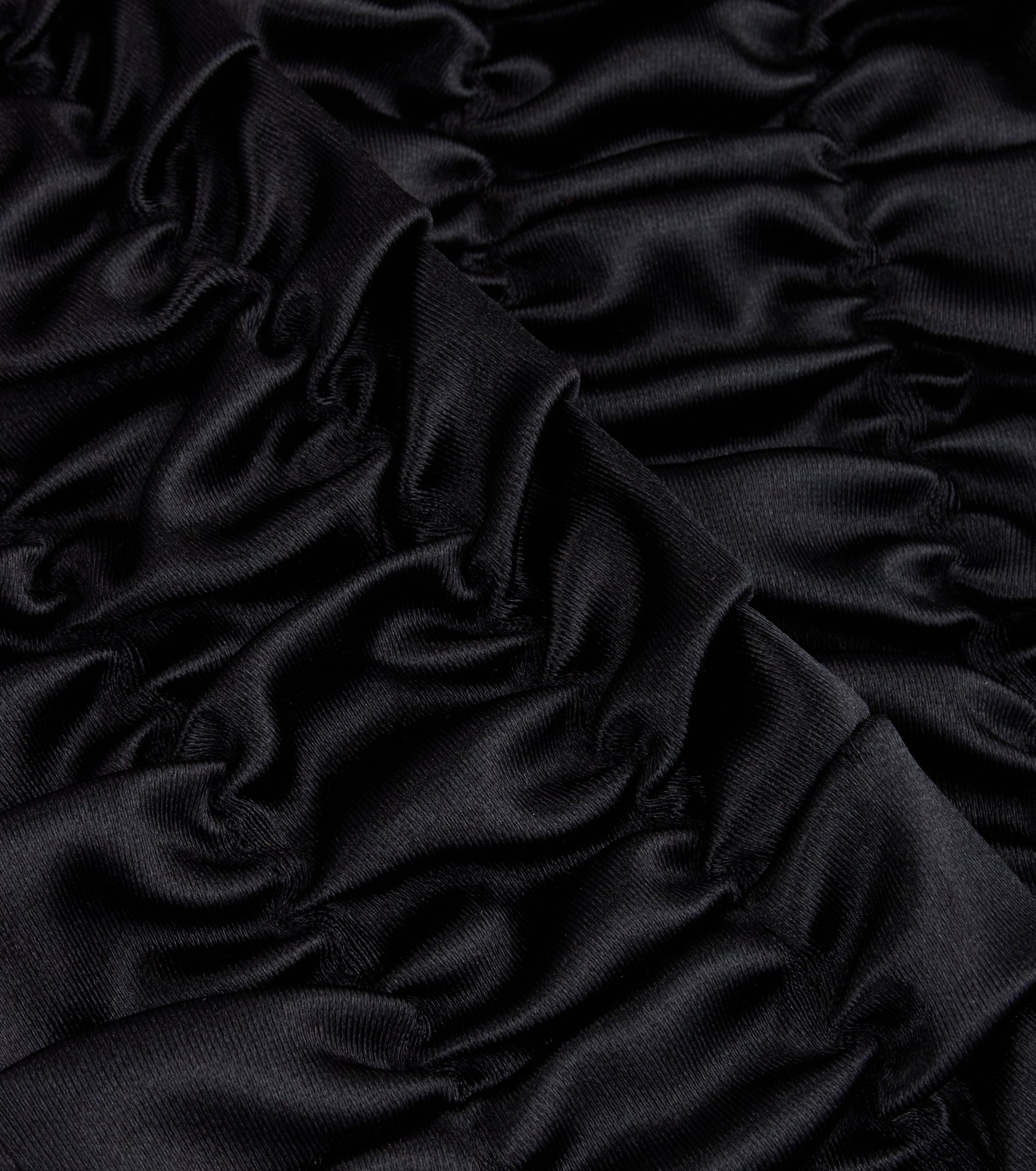 Midnight Glam Long Ruffled Satin Gloves