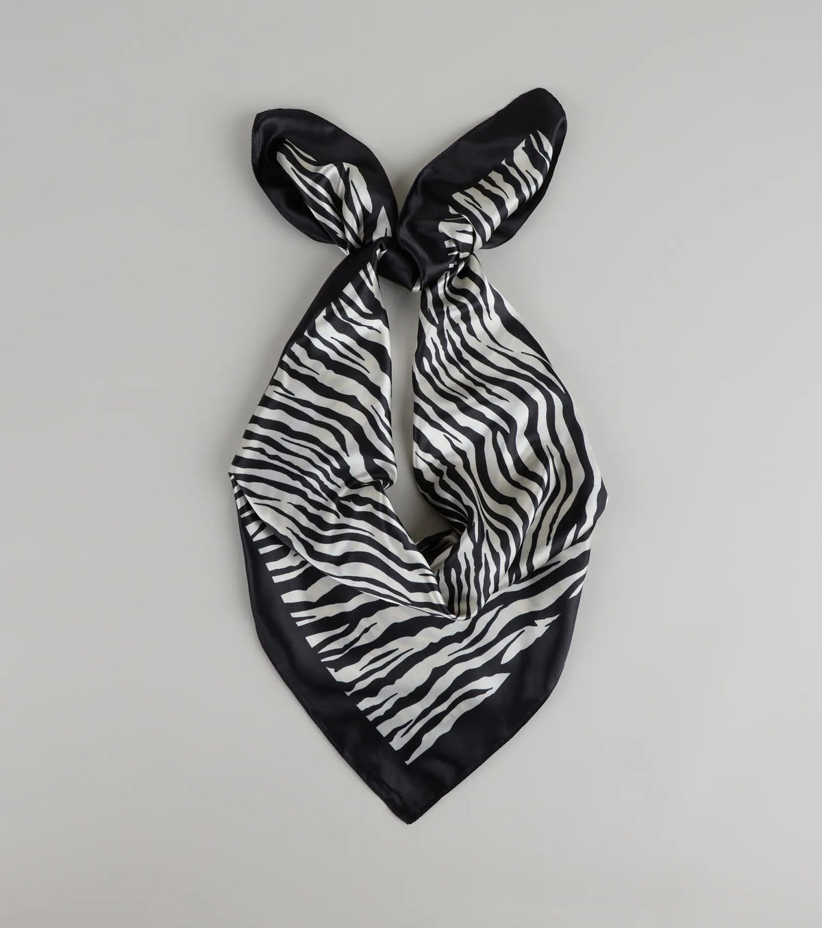 Call Me Extra Zebra Print Satin Scarf