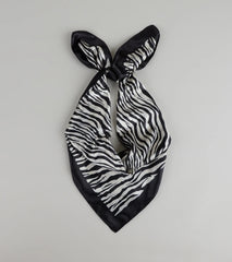 Call Me Extra Zebra Print Satin Scarf