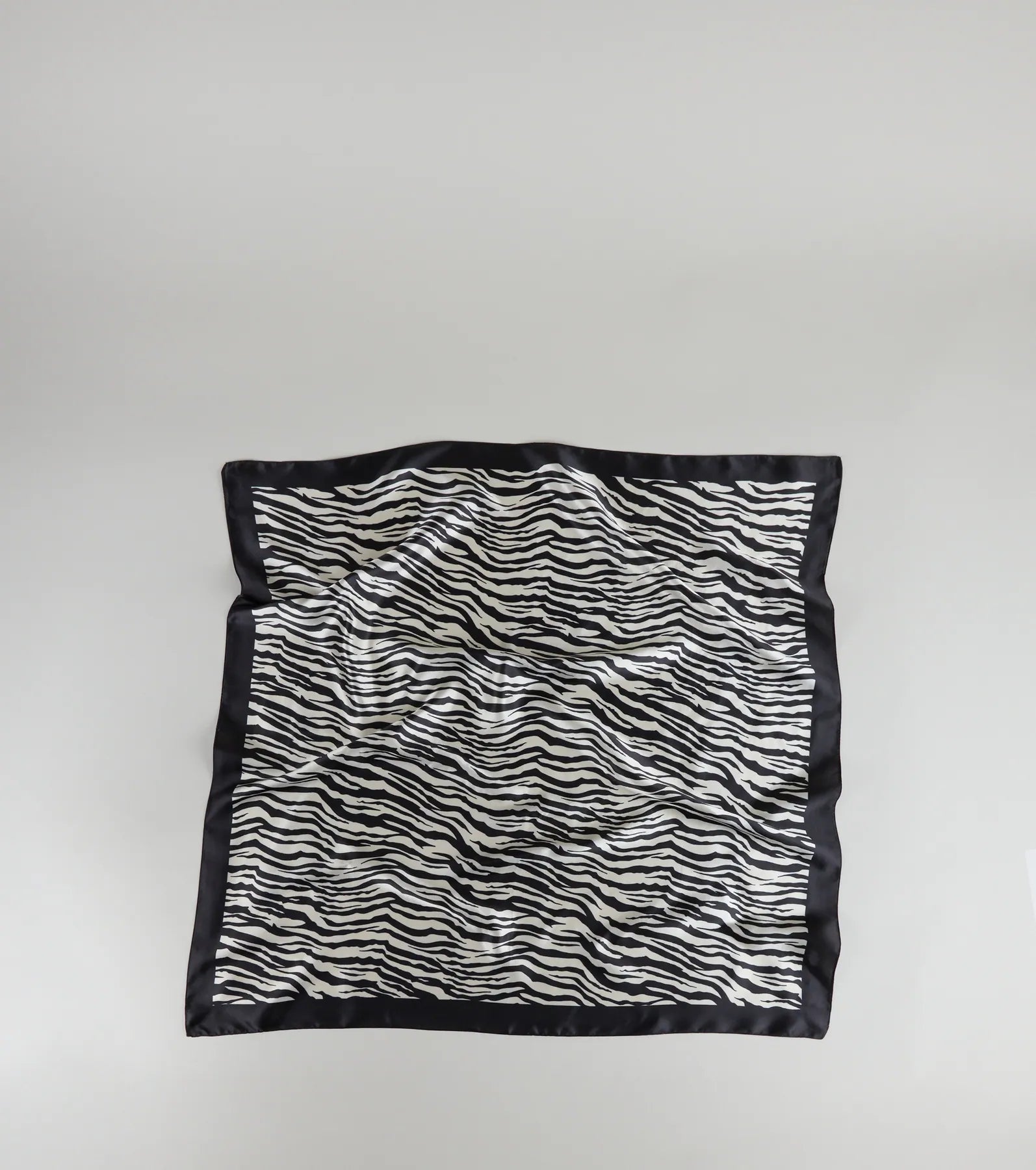 Call Me Extra Zebra Print Satin Scarf