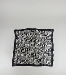 Call Me Extra Zebra Print Satin Scarf