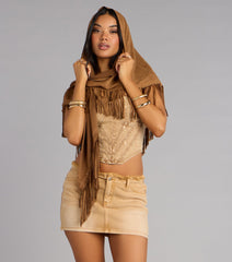 Fringe Factor Faux Suede Scarf