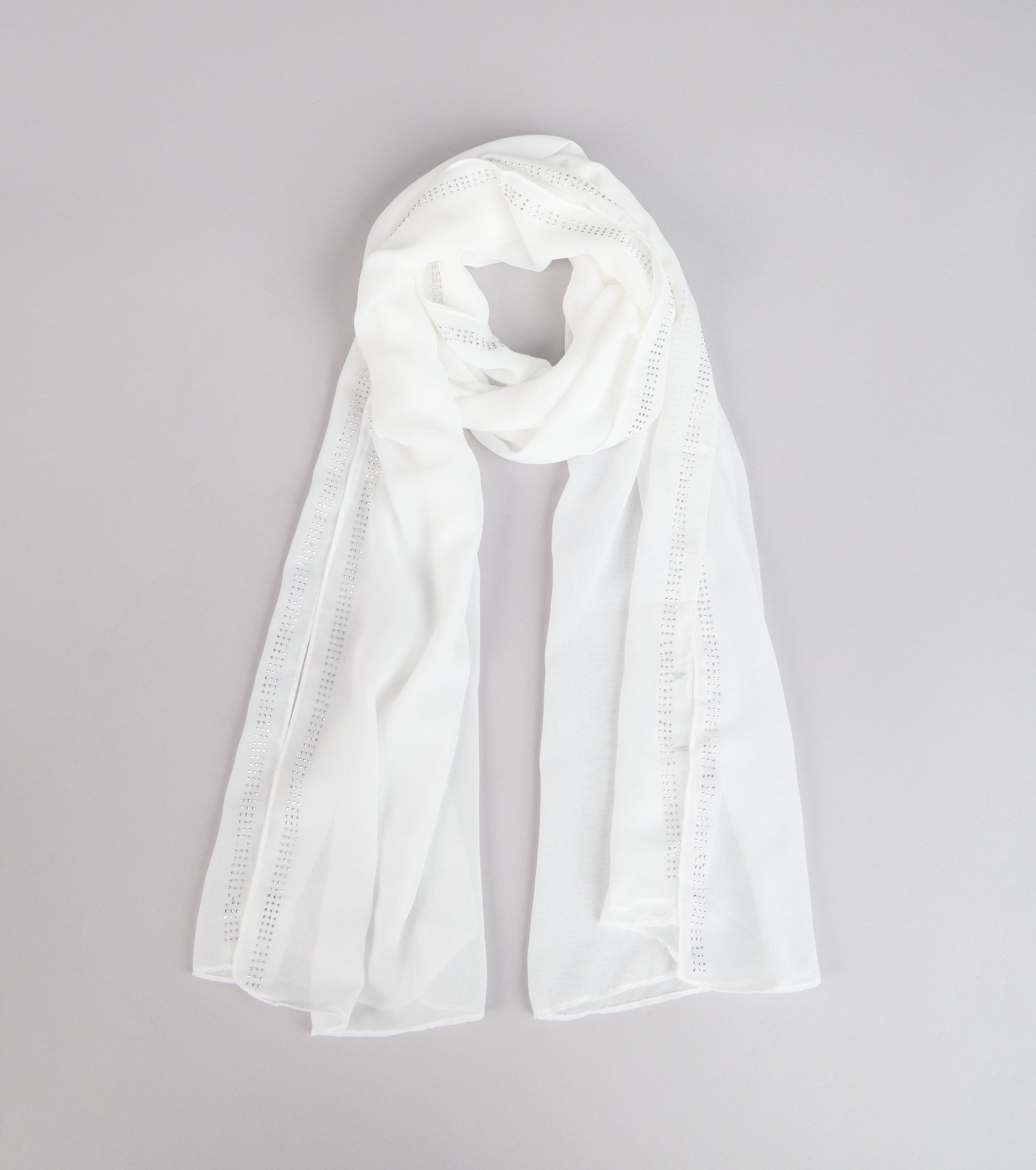 Starry Night Rhinestone Trim Scarf