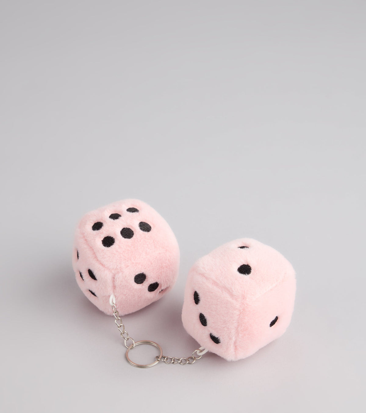 Roll With It Fuzzy Dice Keychain