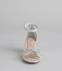 Starlit Glam Rhinestone Bow Glitter Block Heels