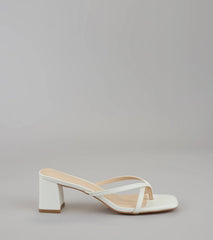 Can’t Talk, Busy Strutting Block Heel Mules