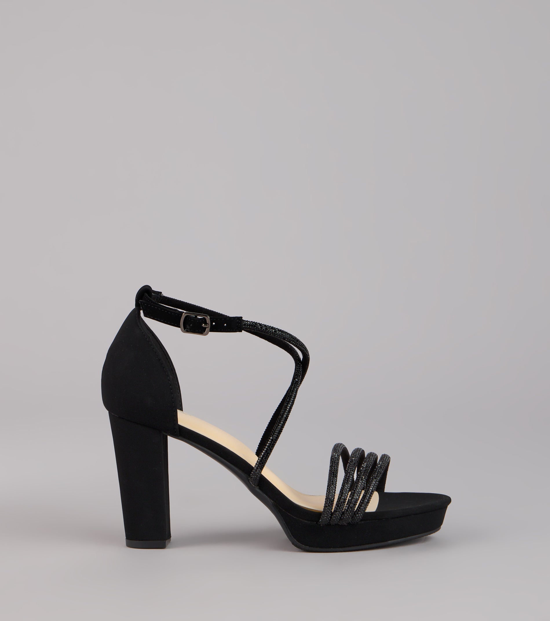 Glow Getter Rhinestone Block Heels
