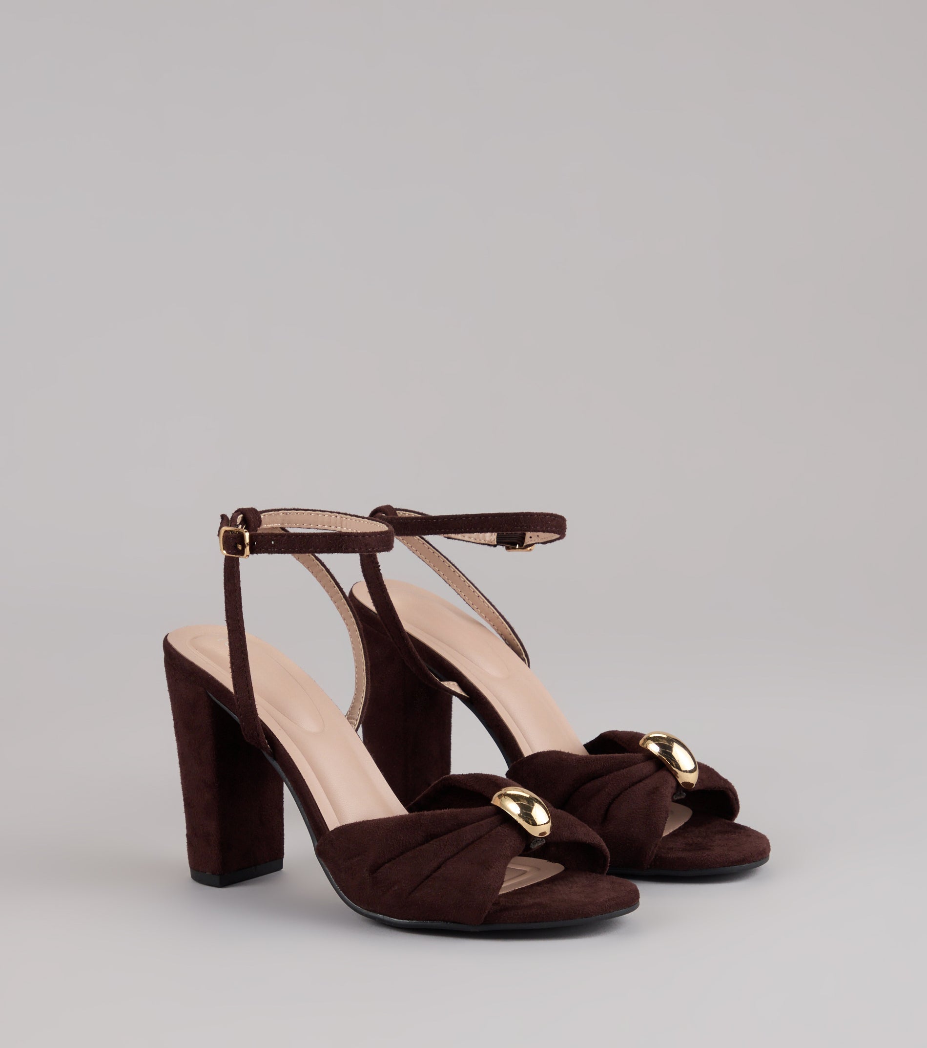 Chic Streak Faux Suede Block Heels