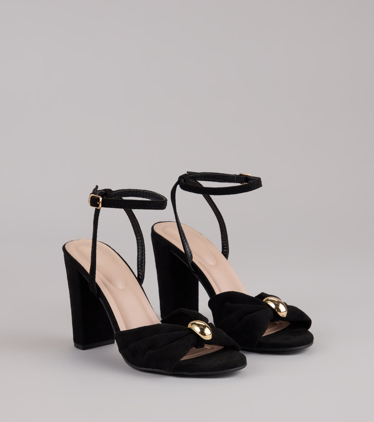 Chic Streak Faux Suede Block Heels