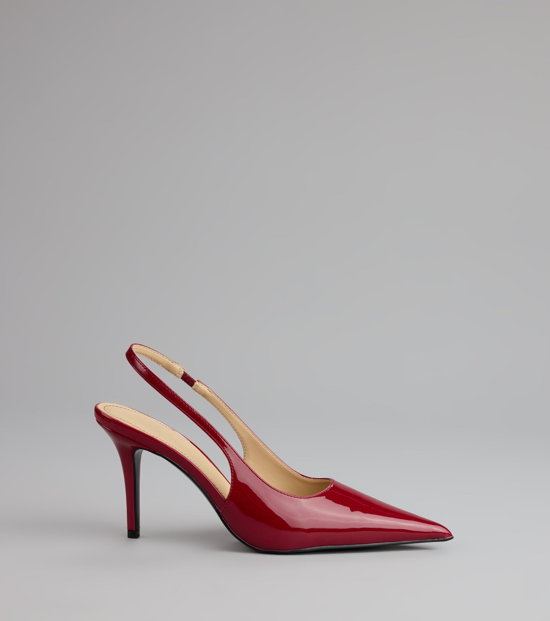 Sharp Finish Patent Slingback Pumps