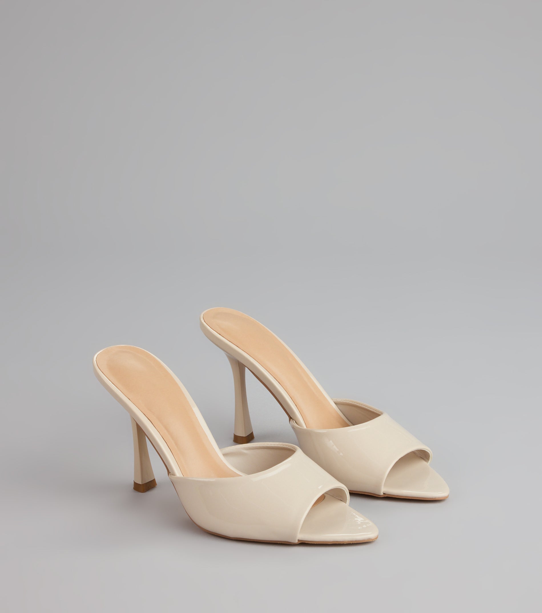 Gloss Point Patent Stiletto Mules