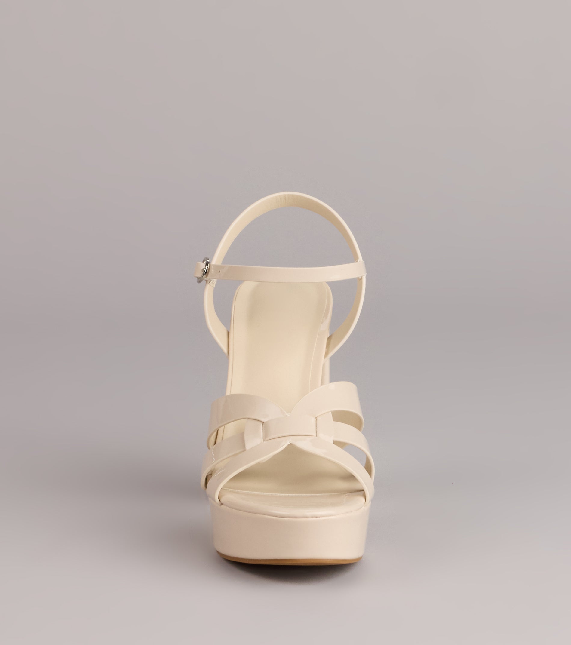 Glossed Up Patent Strappy Platform Heels