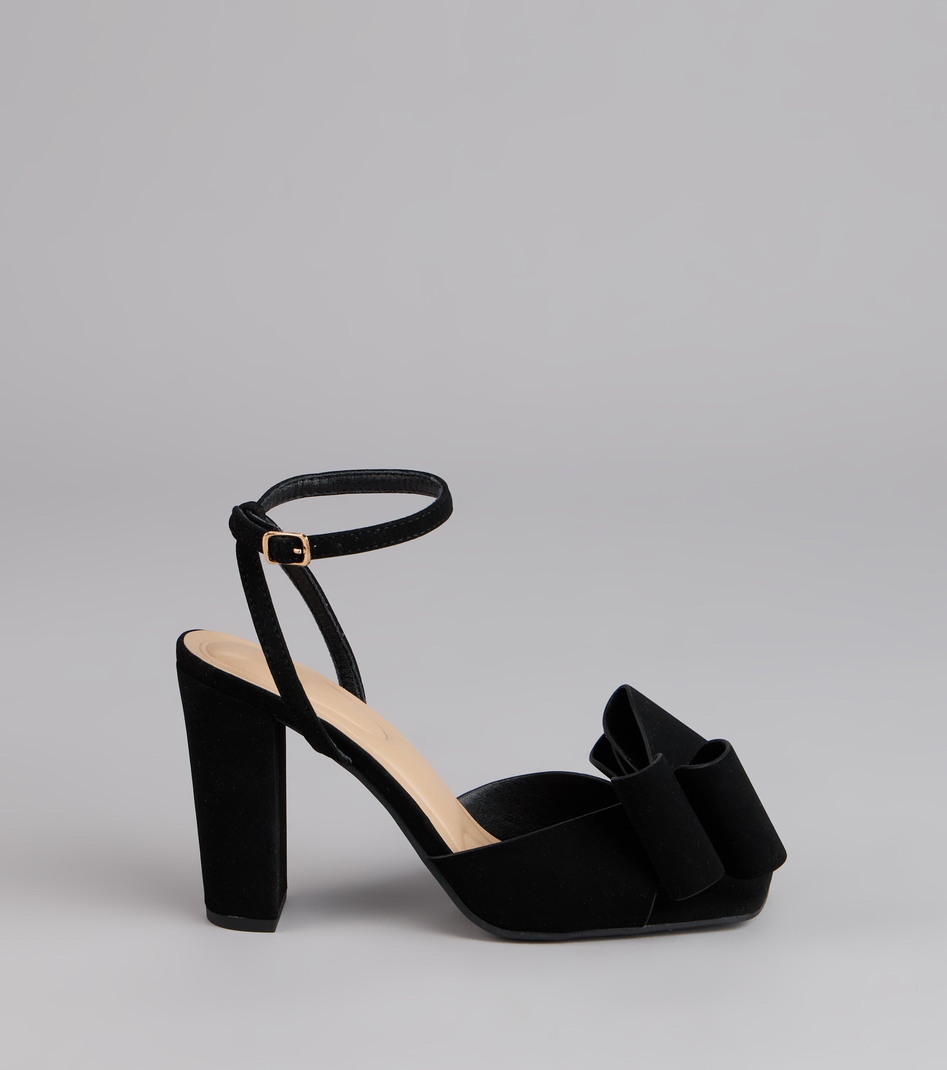 Make A Statement Bow Block Heels