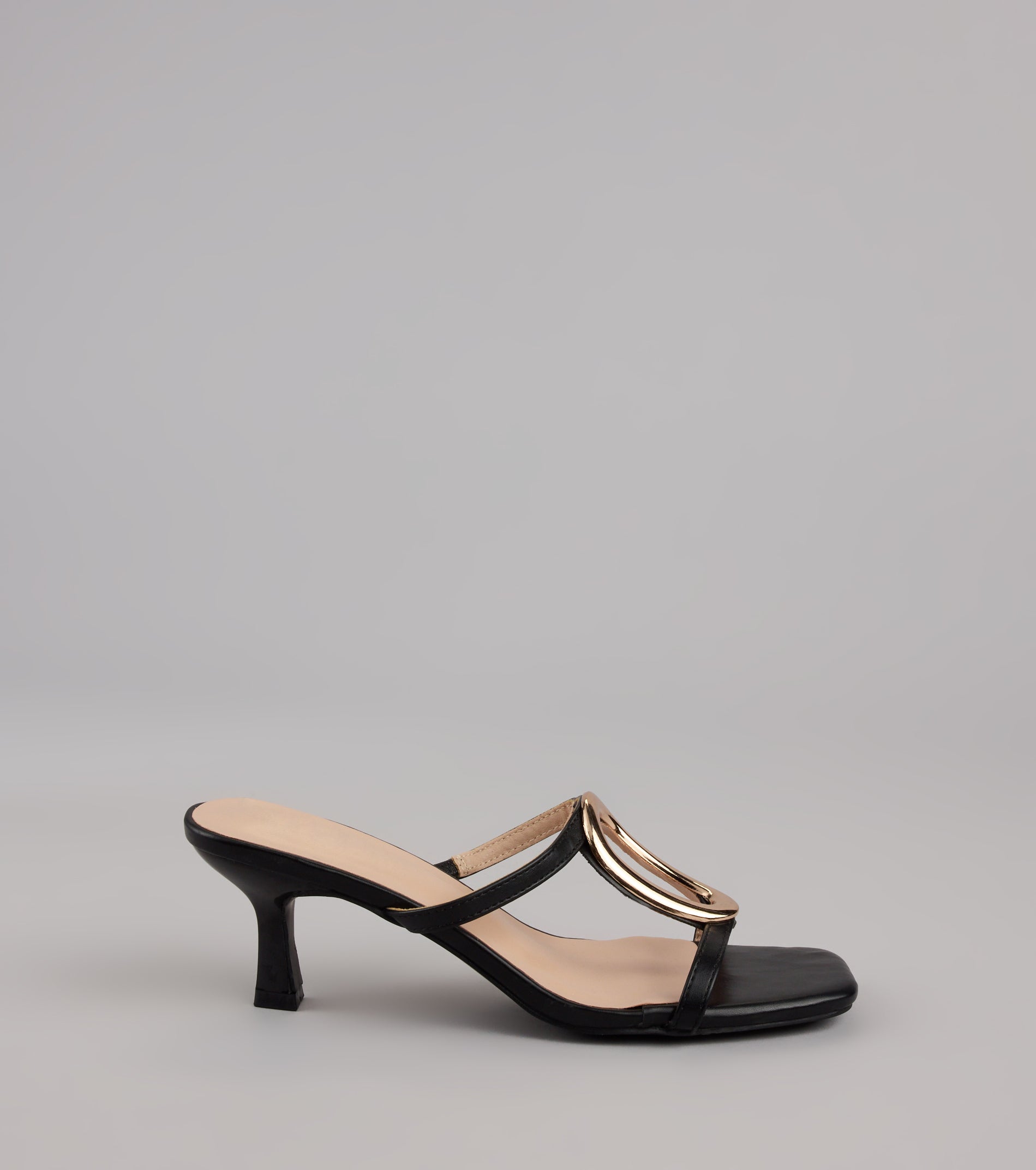 Sassy Sleek Square Toe Kitten Heels