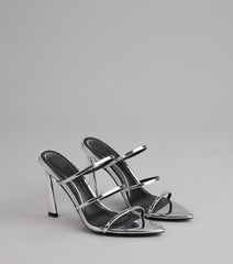 Glow Up Metallic Strappy Stiletto Heels