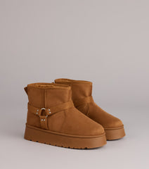 Snuggle Steps Faux Sherpa Platform Booties