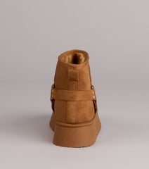 Snuggle Steps Faux Sherpa Platform Booties