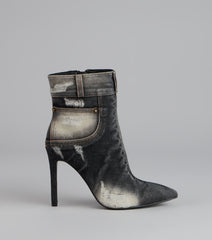 City Blues Denim Stiletto Booties