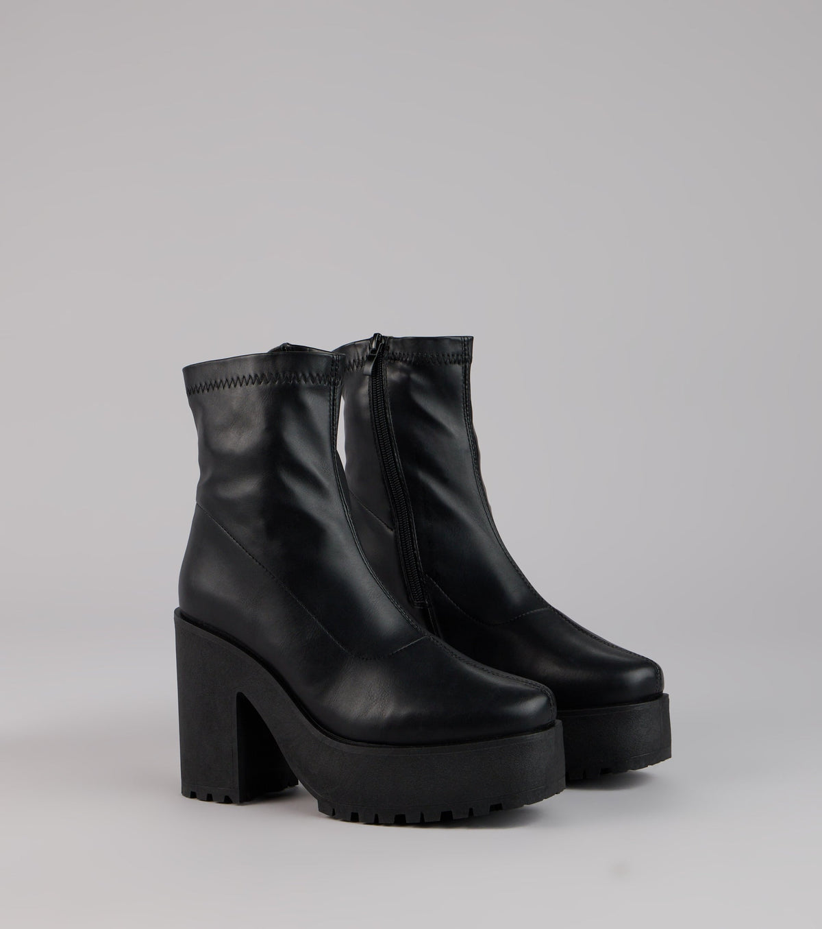 Power Stomp Platform Ankle Booties
