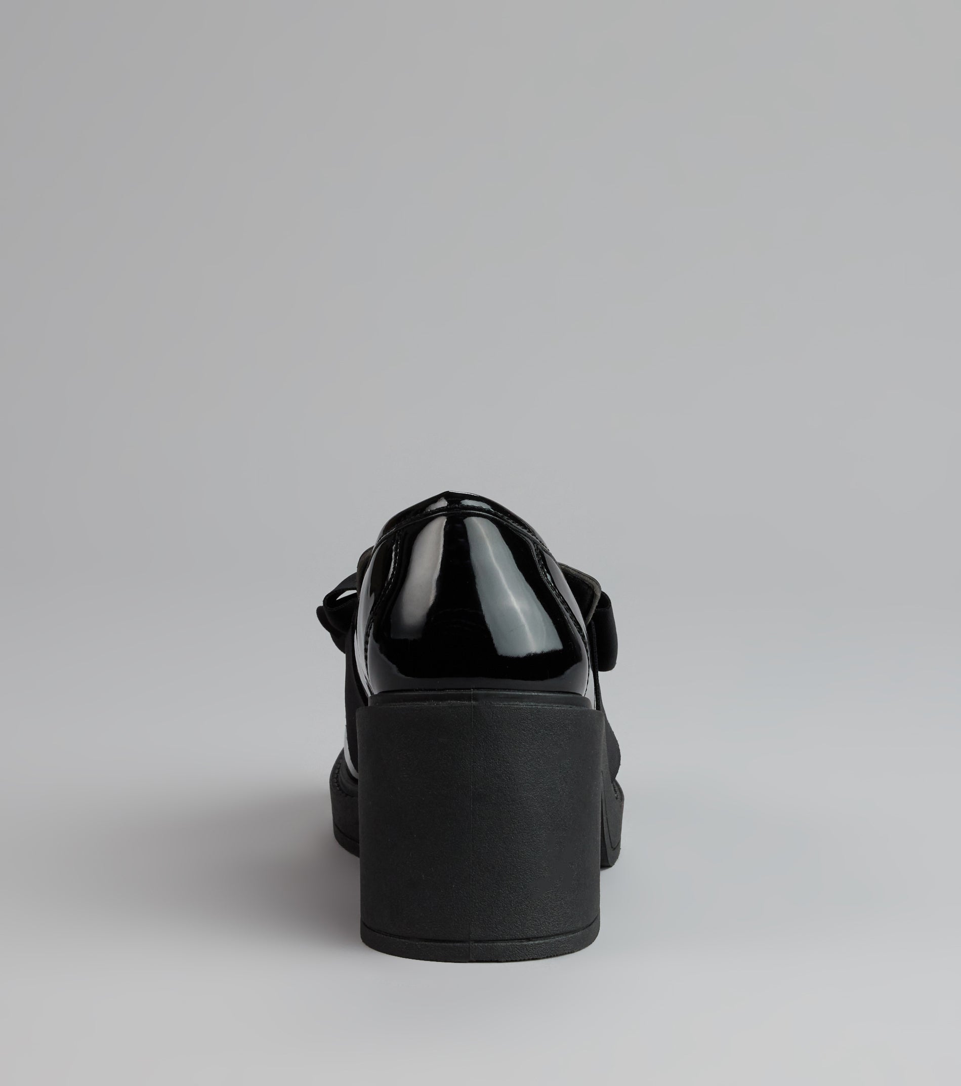 Gloss And Bow Block Heel Loafers