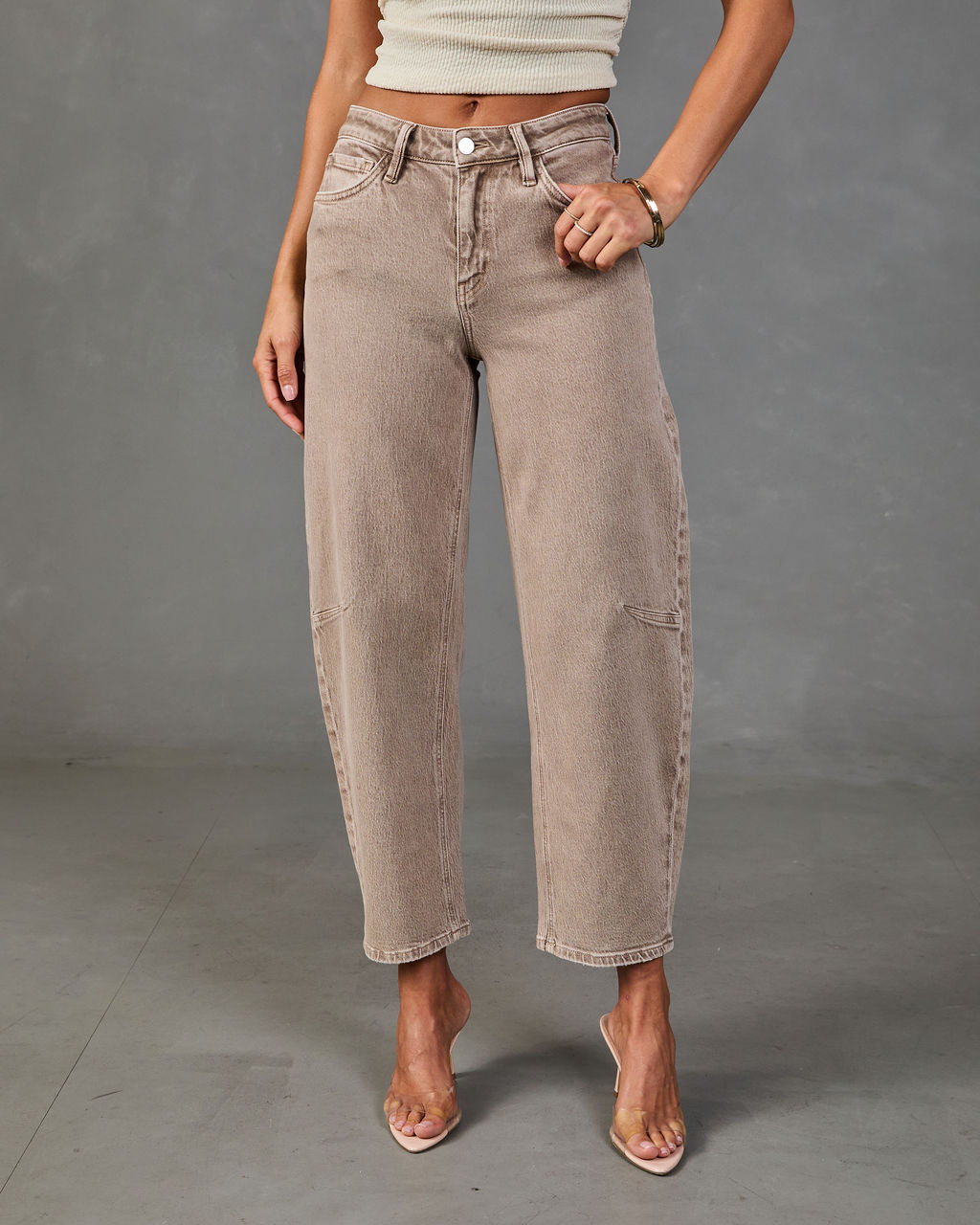 Tova Stretch High Rise Barrel Jeans