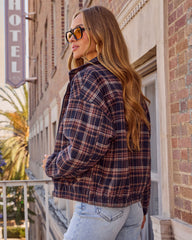 Diane Plaid Funnel Neck Bomber Jacket