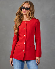 Lucinda Collarless Pintuck Blazer