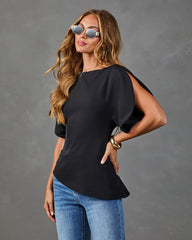Merci Darling Puff Sleeve Asymetric Blouse