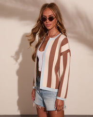 Gallery Afternoon Knit Striped Cardigan