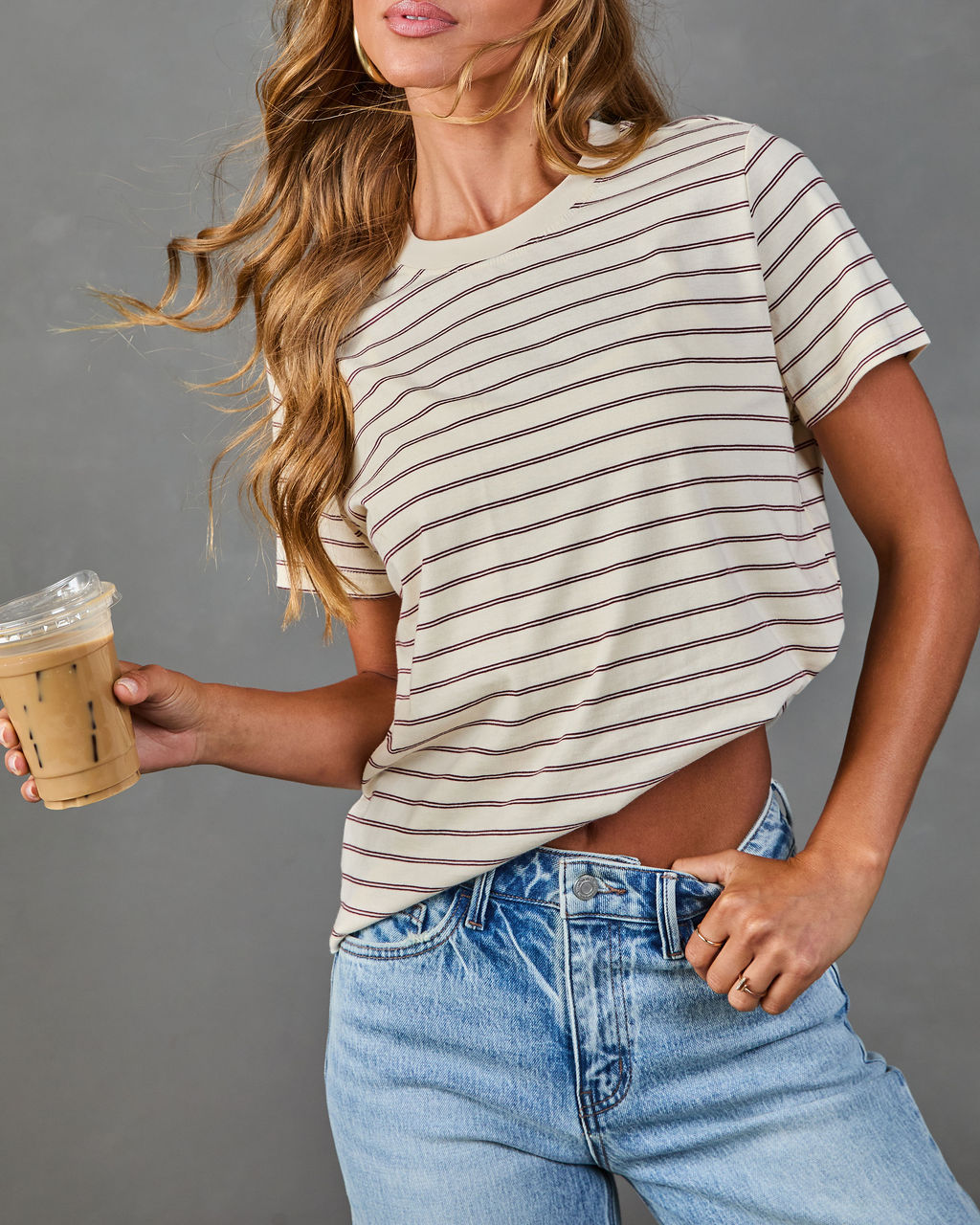 True Classic Cotton Striped Tee