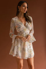 Unconditional Tied Front Dress Floral Yellow