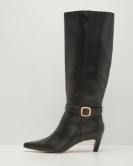 Barker Vegan Leather Knee High Buckle Boot