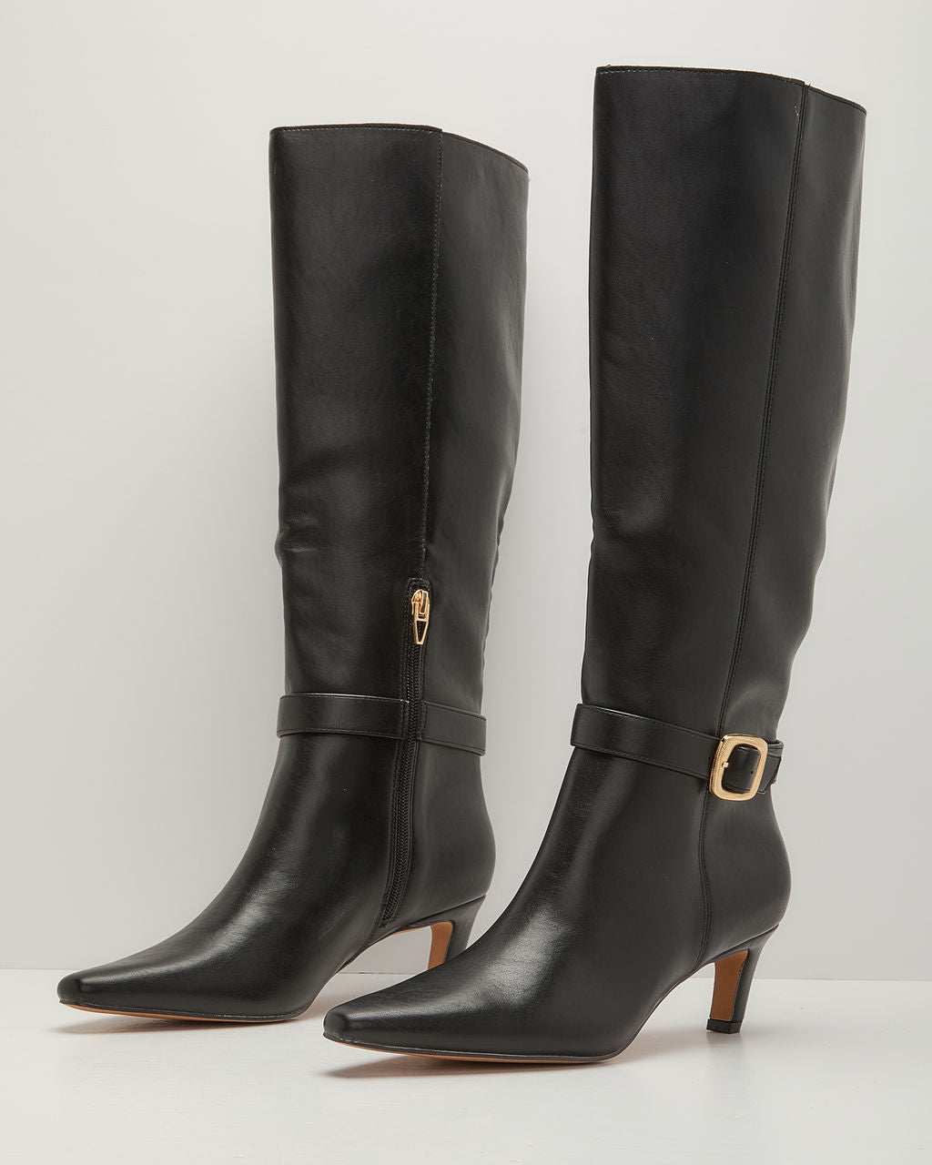 Barker Vegan Leather Knee High Buckle Boot
