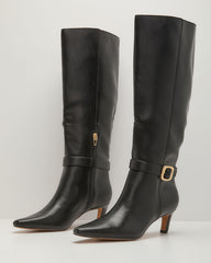 Barker Vegan Leather Knee High Buckle Boot