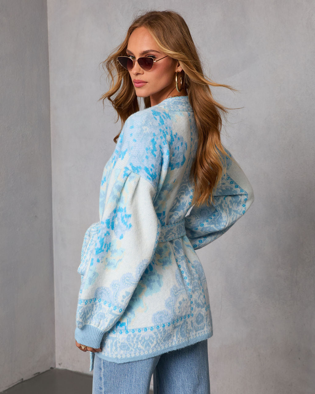 Daisy Days Floral Waist Tie Cardigan