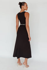 Del Sol Diamante Rope Maxi Dress Black