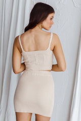 Chambery Ribbed Knit Mini Skirt Oatmeal