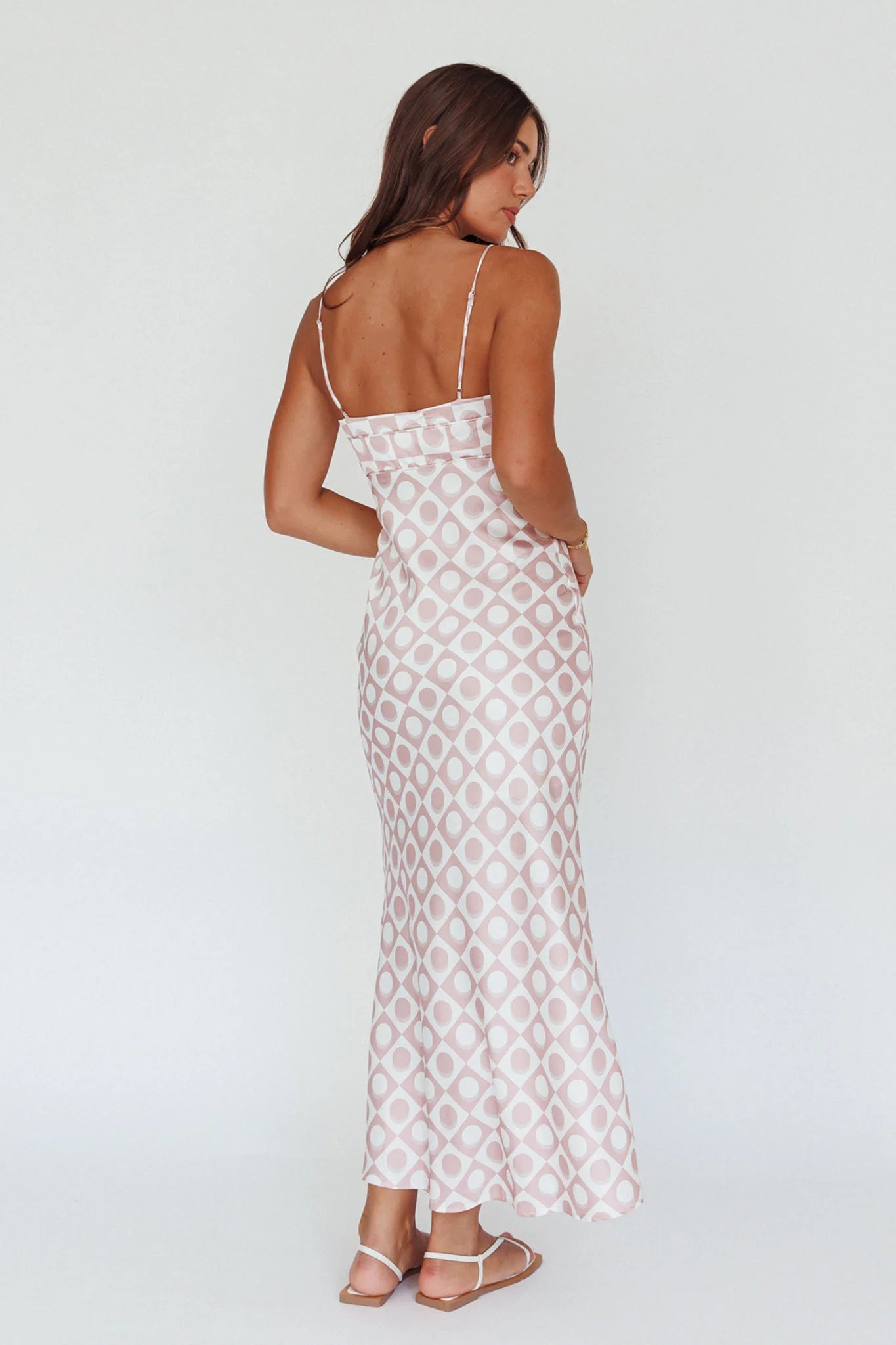 Lane Cove Cami Strap Maxi Dress Print Mocha