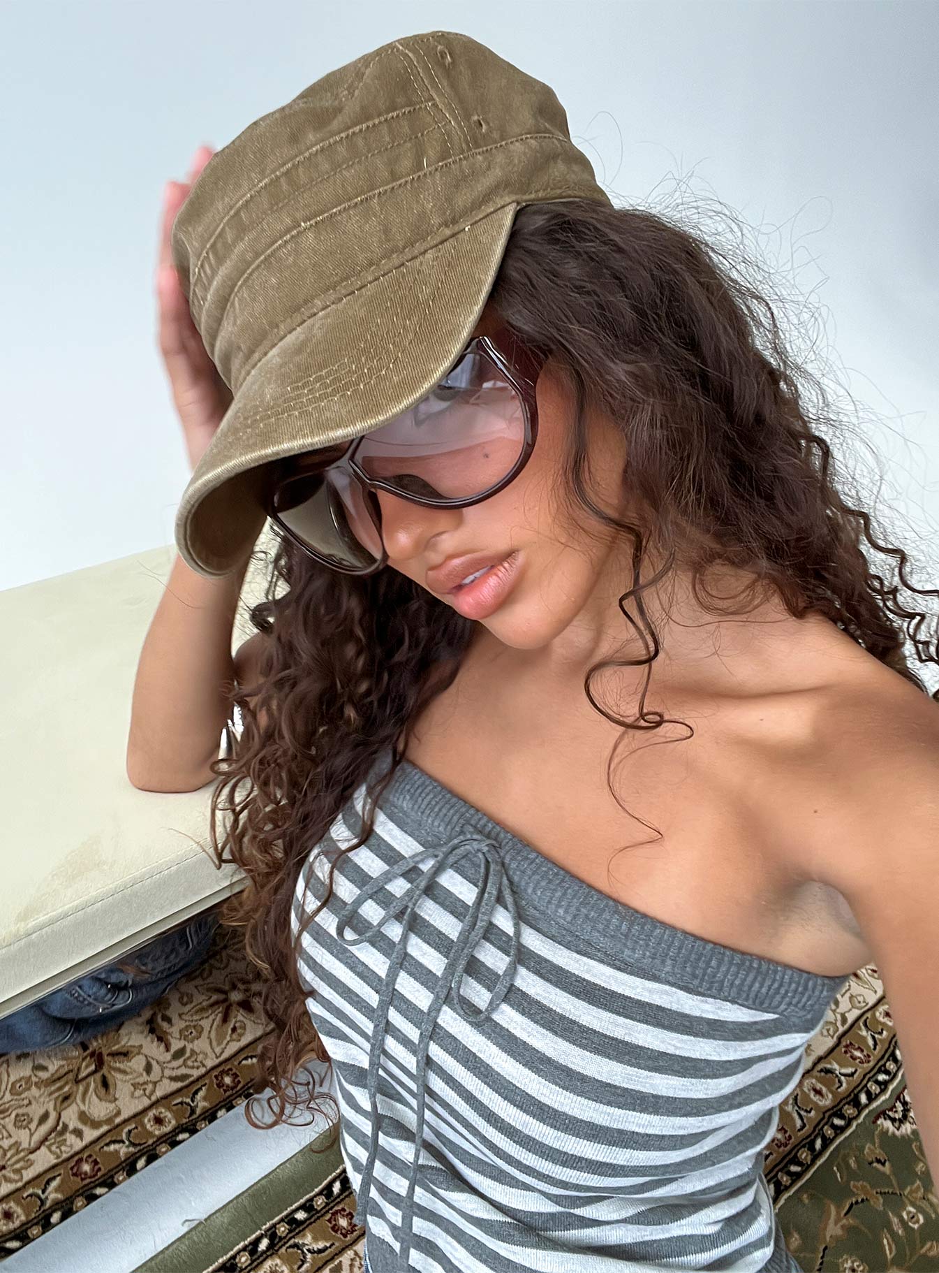 Odera Military Cap Washed Beige