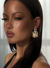 Luminary Diamante Detail Earrings Gold