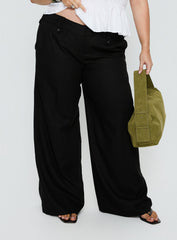 Pedra Wide Leg Pant Black Curve