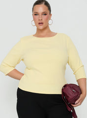 Elaia 3/4 Sleeve Top Yellow Curve